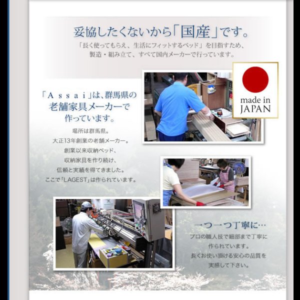 画像12: 国産：コンセント付きモダンデザインチェストベッド　【Assai】アッサイ