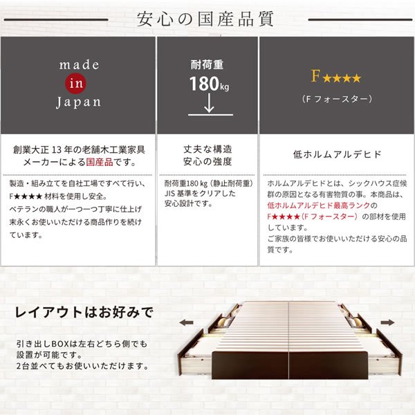 画像14: 奥深引き出し・ヘッドボードが選べる【Deep2】ショート丈ベッド