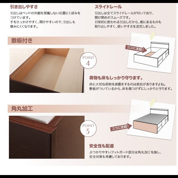 画像30: 通気性に優れた国産すのこ仕様大容量収納チェストベッド【Nicola】