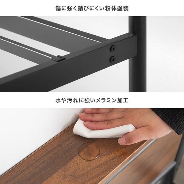 画像9: 2口コンセント棚付きバイカラーパイプベッド【Ethan】高さ2段階調整 ベッド下収納対応