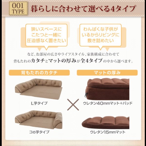 画像4: こたつに合わせるフロアコーナーソファ　L字／コの字　ReNew！