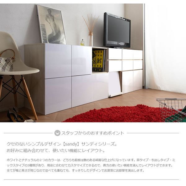 画像5: 艶のあるハイグロス仕上げ！北欧テイストスクエアキャビネット扉タイプ