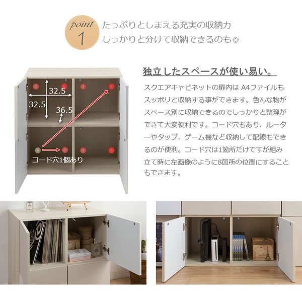 画像6: 艶のあるハイグロス仕上げ！北欧テイストスクエアキャビネット扉タイプ