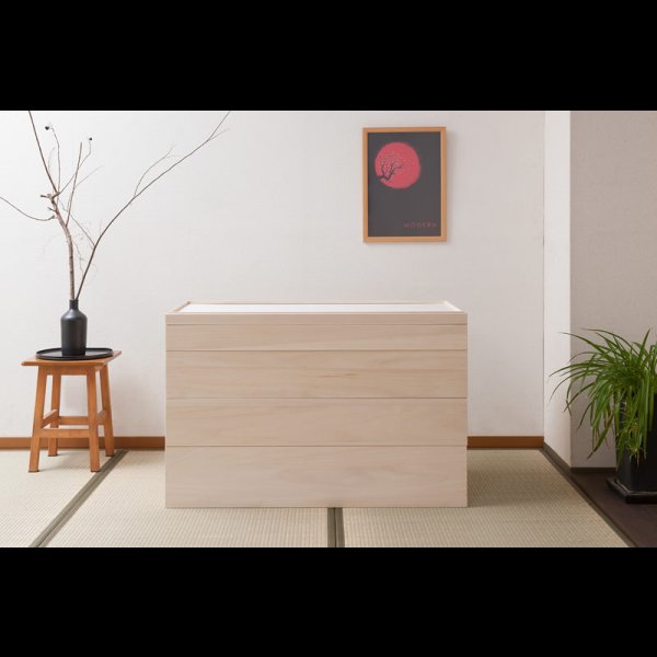 画像4: 日本製・完成品隠しキャスター付きスタッキング式桐衣装箱【桐心】