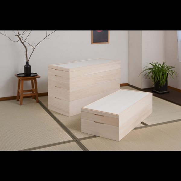 画像5: 日本製・完成品隠しキャスター付きスタッキング式桐衣装箱【桐心】