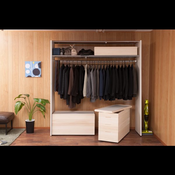 画像11: 日本製・完成品隠しキャスター付きスタッキング式桐衣装箱【桐心】