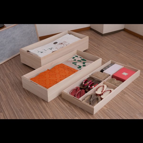 画像6: 日本製・完成品隠しキャスター付きスタッキング式桐衣装箱【桐心】