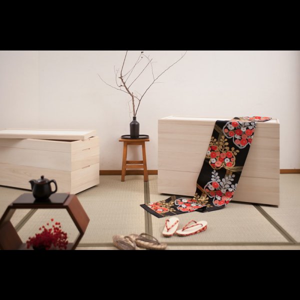 画像12: 日本製・完成品隠しキャスター付きスタッキング式桐衣装箱【桐心】