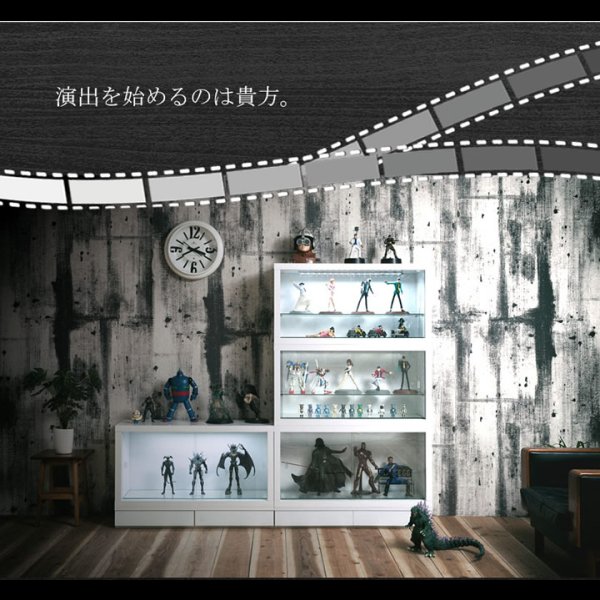 画像7: 積み重ねて使えるコレクションラック　LED照明付きも！