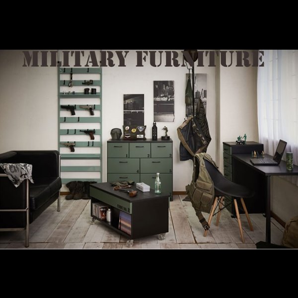 画像7: 日本製・完成品ミリタリーデザイン突っ張りラダーラック【Military8】