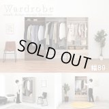 シンプルで使いやすいワードローブ 引き出し収納付き　幅89