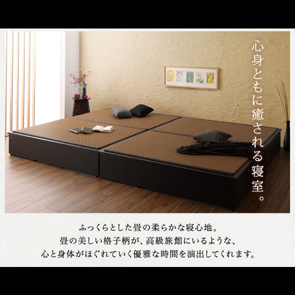 画像8: 日本製美草畳仕様：ヘッドレスデザインモダン畳ベッド【神楽】かぐら