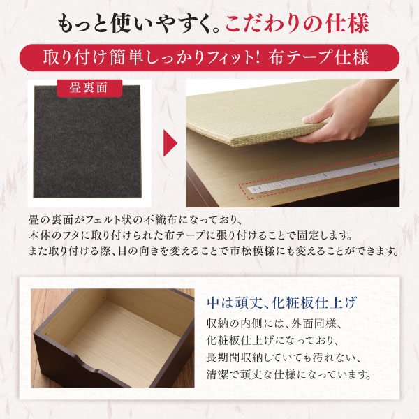 画像12: 日本製！低ホルムアルデヒド・床下収納庫付き畳ユニット【波那】