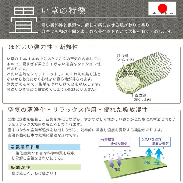 画像26: ヘッドレス仕様国産跳ね上げ式畳ベッド【昇月】選べる畳・ロングサイズも