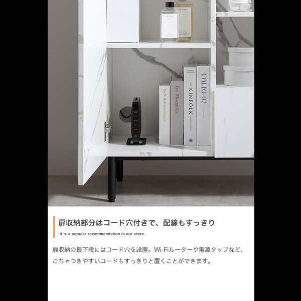 画像9: 大理石柄デザインスクエアキャビネット【Marble】