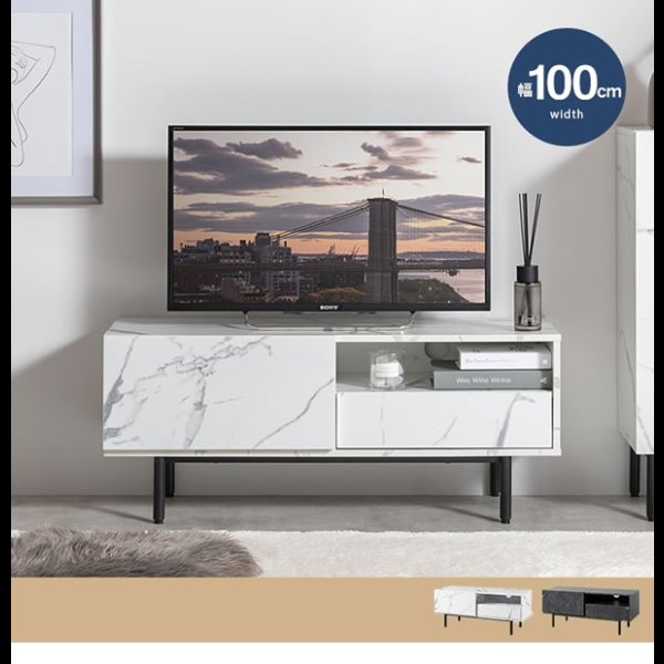 画像2: 大理石柄デザインテレビボード【Marble】