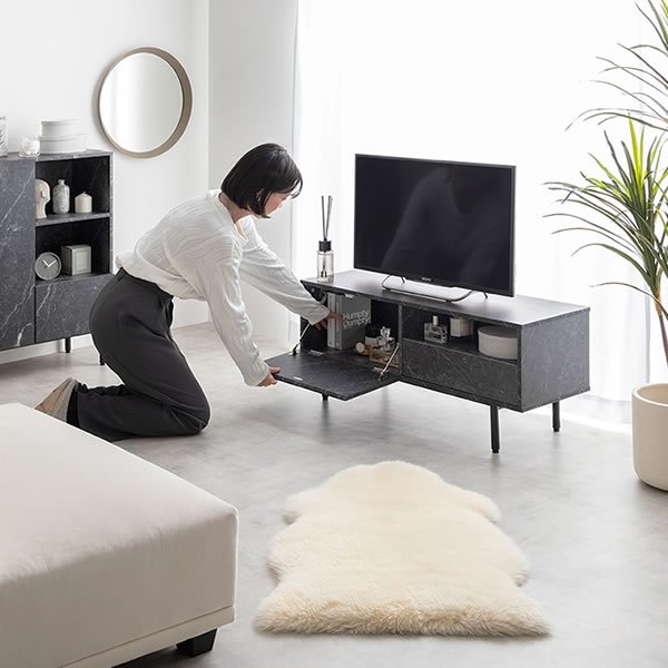 画像14: 大理石柄デザインテレビボード【Marble】