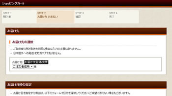 お届け先情報の入力