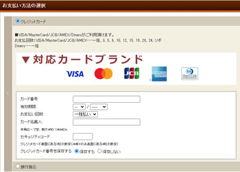 お支払い方法の入力