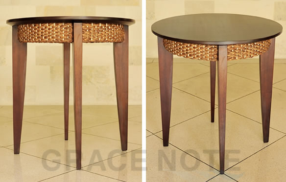 アジアン家具 スタイリッシュなデザインが魅力的なラウンドカフェテーブル