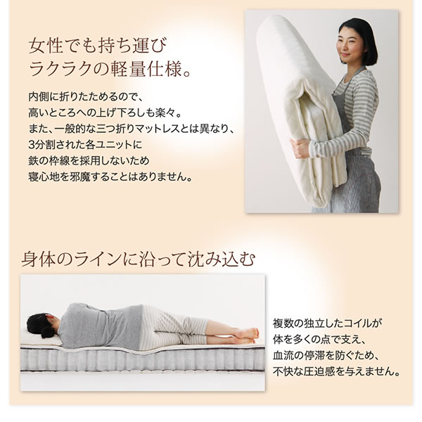 ショート丈用小さめコンパクトマットレス　選べる寝心地3タイプを通販で激安販売