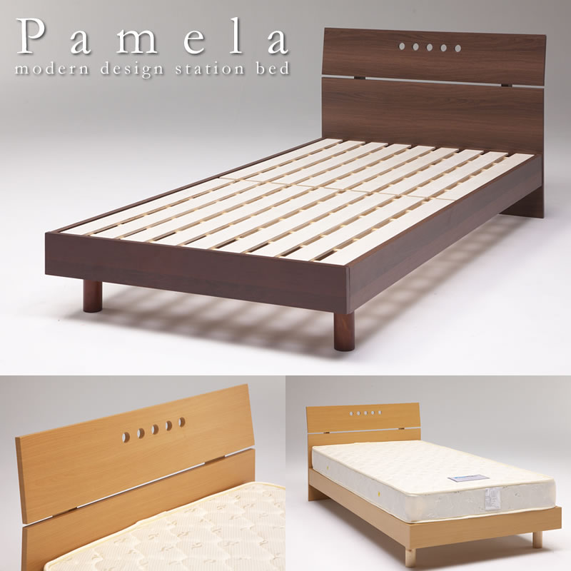 背もたれにできるシンプルデザインすのこベッド【Pamela】 お買い得ベッド