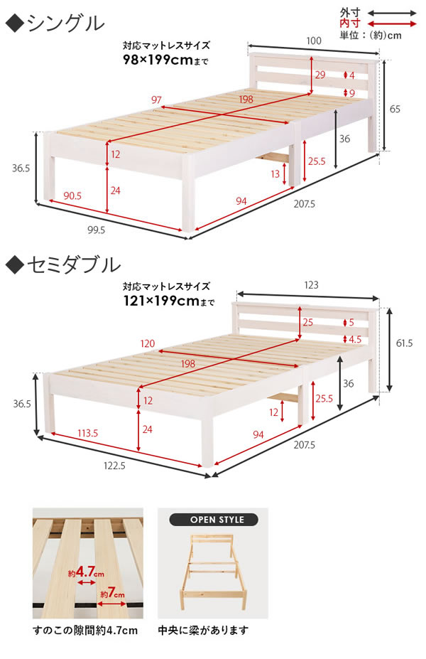 ボルトレス簡単組み立てベッド【Stuart】 棚コンセント付きを通販で激安販売