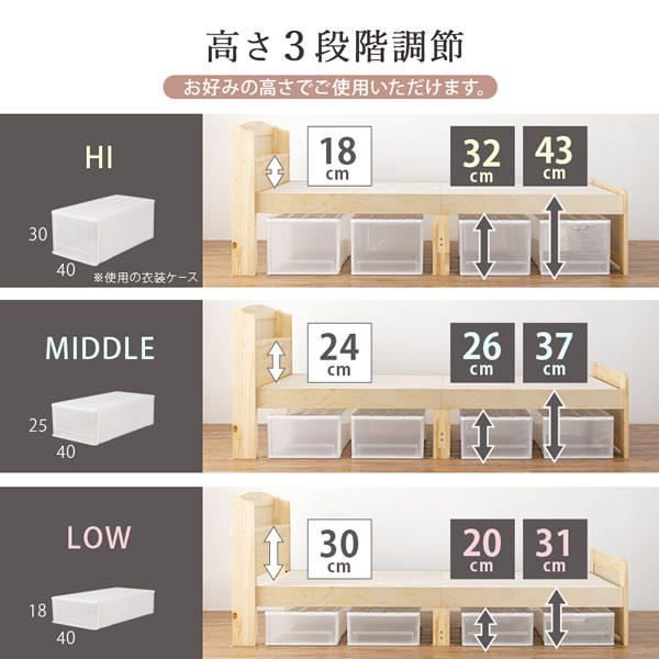 敷布団対応頑丈すのこ仕様カントリー調ベッド【Floora】 高さ調整付きを通販で激安販売