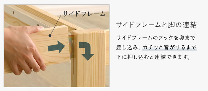 天然木パイン材仕様簡単組み立てヘッドレスベッド【Cleto】ショートセミシングル限定を通販で激安販売