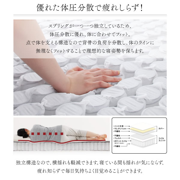 パッド一体型おしゃれなカバーリング脚付きマットレスベッドを通販で激安販売