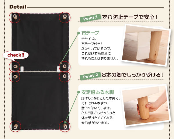 移動がラクラク!分割式マットレスベッドボリューム敷きパッドも！の