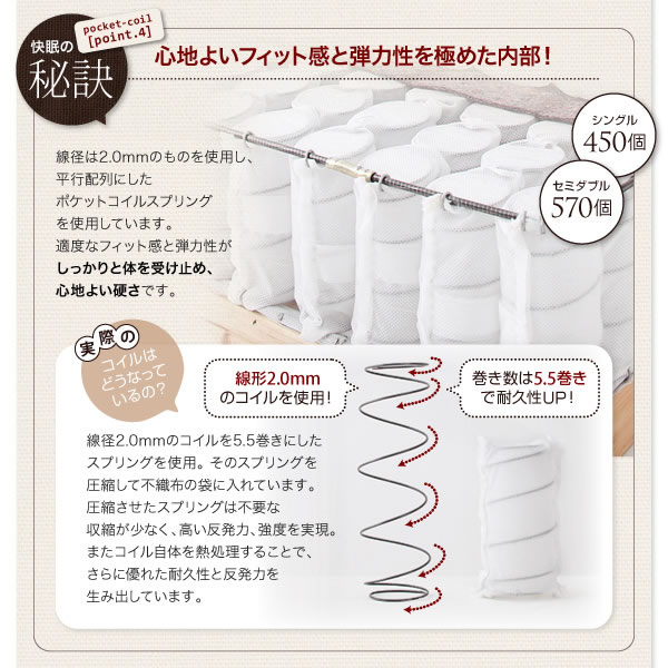 20色カバーリングポケットコイル/国産ポケットコイルマットレスベッド 激安通販