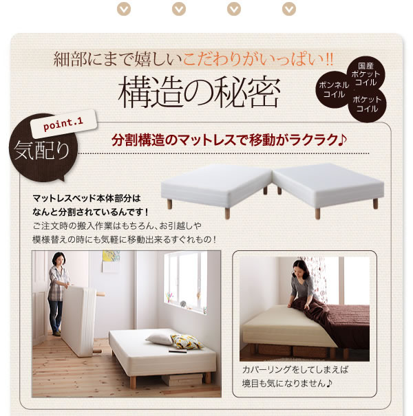色・寝心地・脚が選べる!20色カバーリングボンネルコイルマットレス