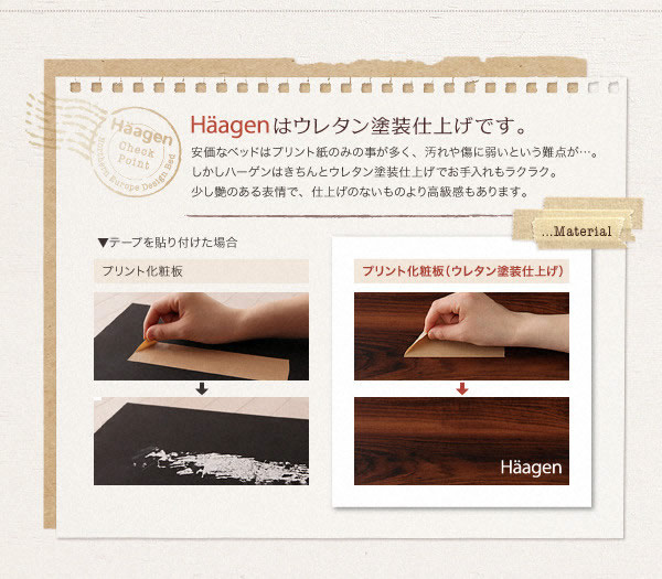 棚・コンセント付きデザインすのこベッド【Haagen】ハーゲン　激安