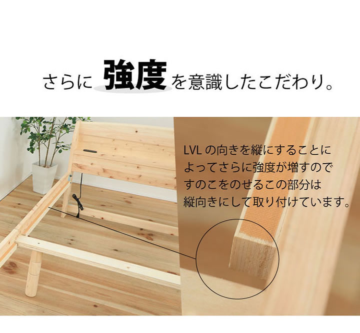 日本製無塗装ひのきすのこベッド：スピード配送対応 低ホルムアルデヒド・高さ調整付きを通販で激安販売