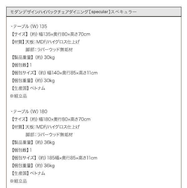 鏡面ダイニングセット【Specular】スペキュラーを通販で激安販売