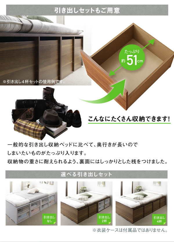 敷布団も使える市販衣装ケース対応チェストベッド【Clark】ハイタイプを通販で激安販売
