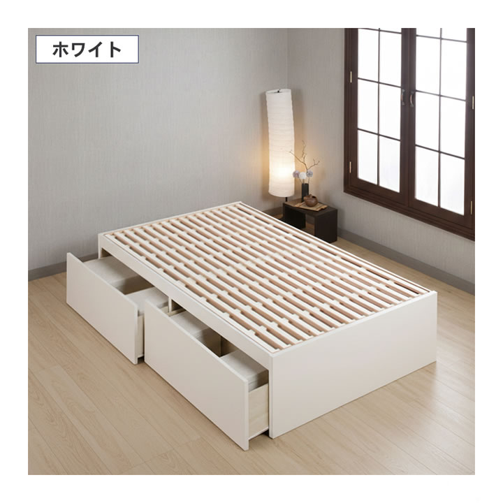 省スペースヘッドレス日本製すのこベッド｜布団が敷ける2杯引き出しを通販で激安販売