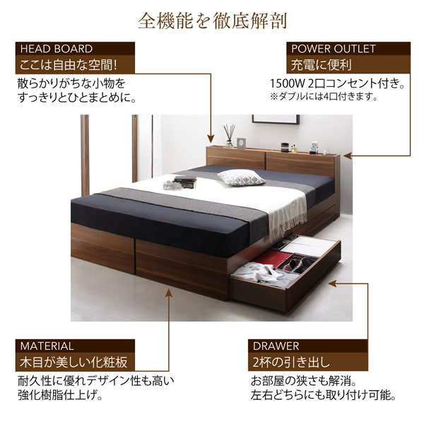 ナチュラル・シンプルデザイン収納ベッド【Juno】ユーノを通販で激安販売
