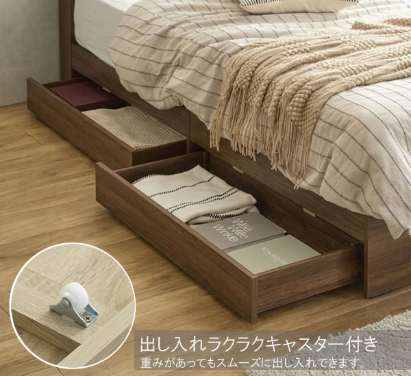 LED照明付き格子デザインすのこ収納ベッド【Dominic】シングルベッド限定を通販で激安販売