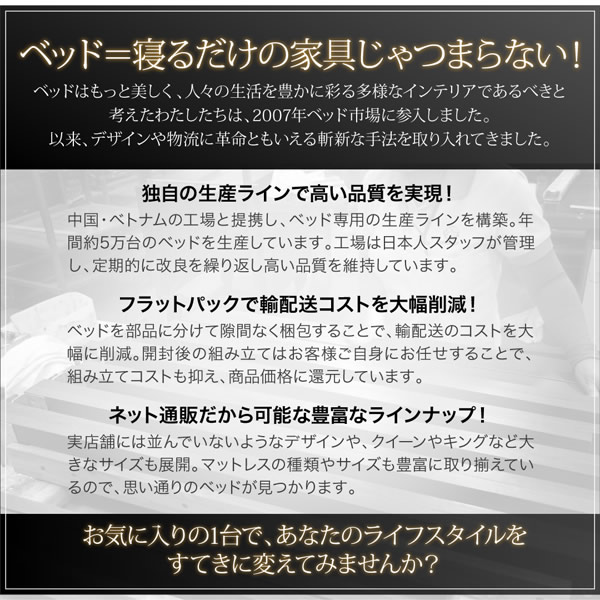 モダンベッド 棚・コンセント付き収納ベッドヴェガを通販で