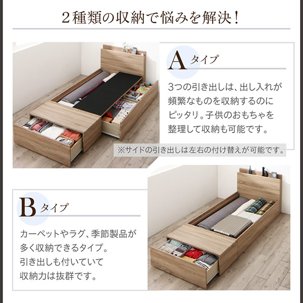 連結仕様ファミリー向けコンパクトサイズBOX収納ベッド【Corrie】コーリーを通販で激安販売