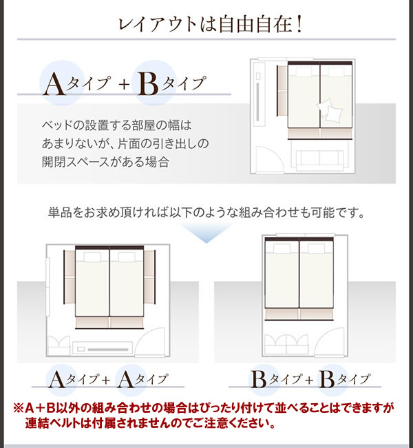 連結仕様ファミリー向けコンパクトサイズBOX収納ベッド【Corrie】コーリーを通販で激安販売