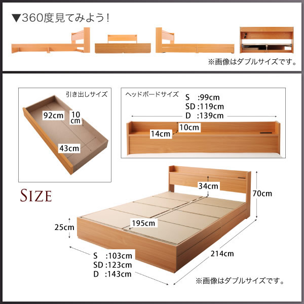 コンセント付き収納ベッド【Ever】エヴァー　激安通販