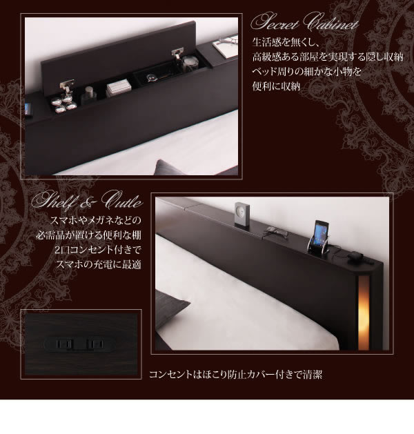 【Grandsol】グランソル クイーンサイズ限定BOXタイプ収納ベッドの激安通販