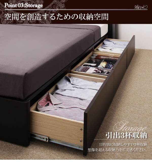 【Grandsol】グランソル クイーンサイズ限定BOXタイプ収納ベッドの激安通販