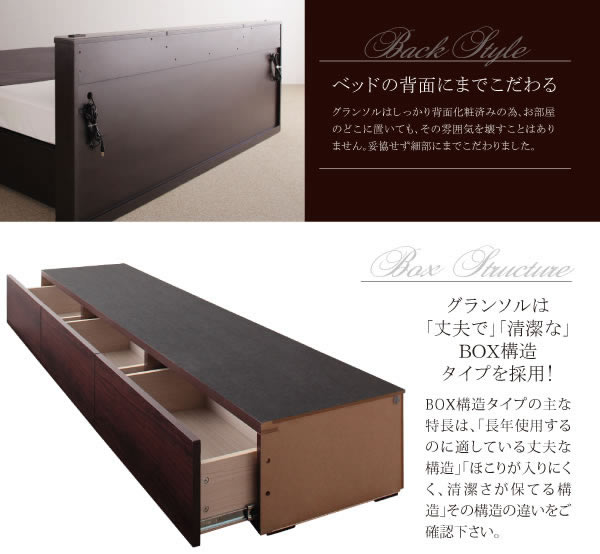 【Grandsol】グランソル クイーンサイズ限定BOXタイプ収納ベッドの激安通販