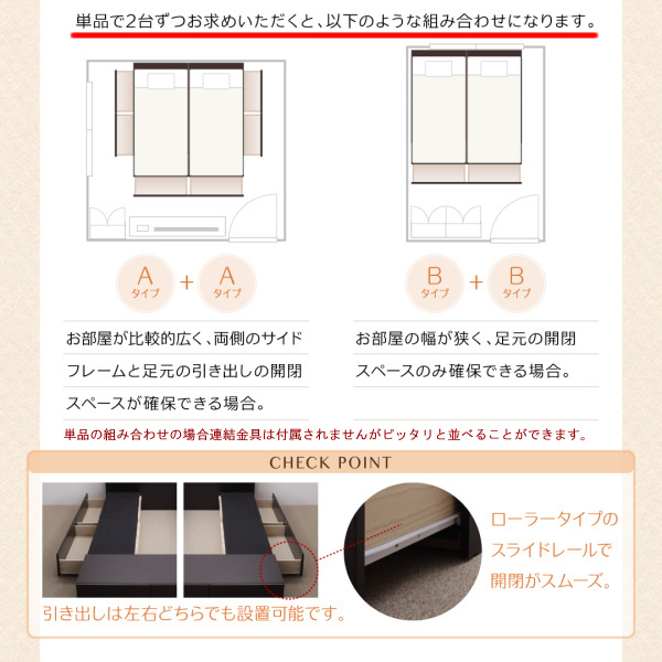 連結ファミリー収納ベッド 【Weitblick】ヴァイトブリックを通販で激安販売