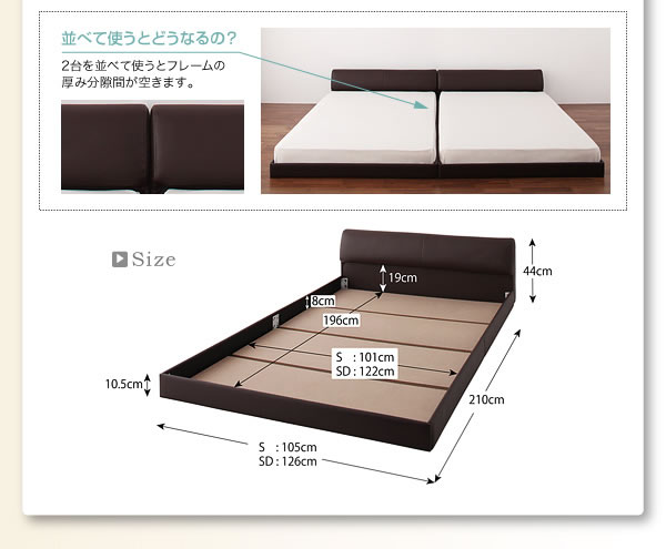 モダンデザインレザーフロアベッド 【SOFle】ソフレ 激安通販