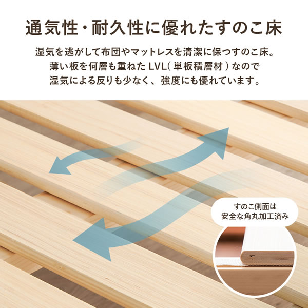 ステージデザインヘッドレス仕様頑丈すのこベッド【Clovis】を通販で激安販売